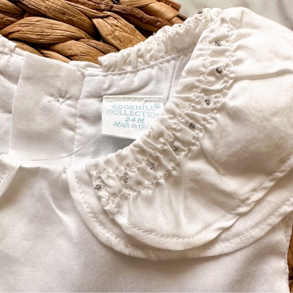 Edgehill Collection White Sateen Cotton Easter Dress, 18-24m - Picture 3 of 9